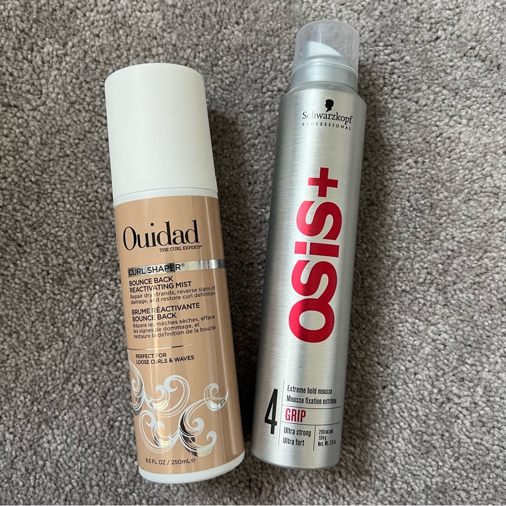 Bundle of curly hair care products